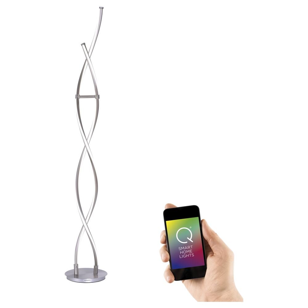 Q-Smart LED Stehleuchte Q-Malina in Silber tunable white inkl. Fernbedienung