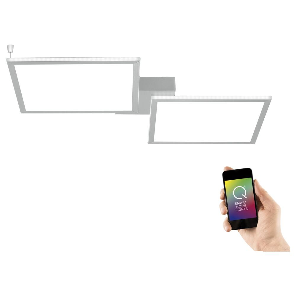 Q-Smart LED Deckenleuchte Q-Rosa in Silber tunable white inkl. Fernbedienung 510 x 955 mm