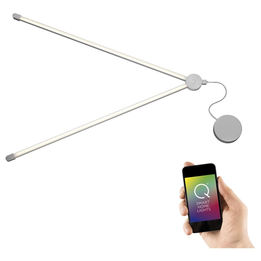 Q-Smart LED Deckenleuchte Q-Spider in Aluminium RGBW inkl. Fernbedienung