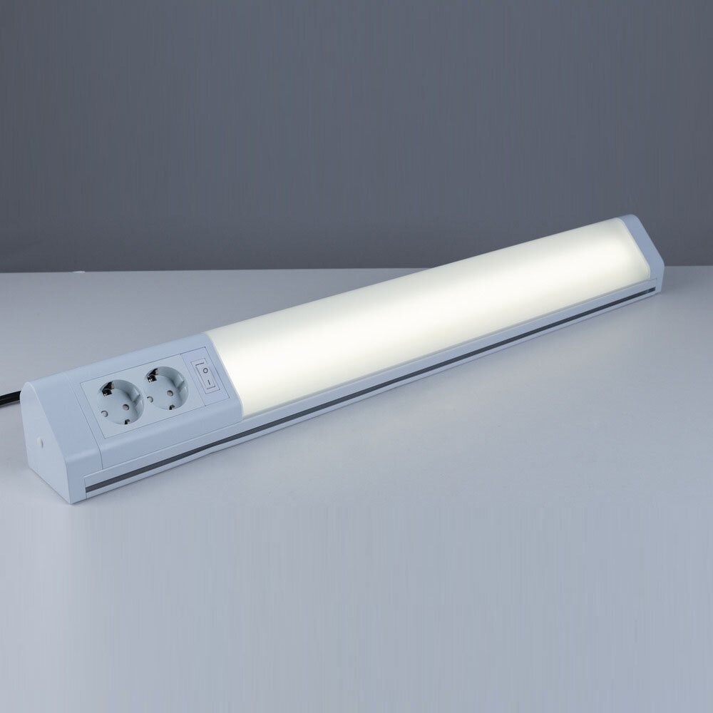 HEITRONIC LED Unterbauleuchte Bonn, 2 integrierte Steckdosen mit Dauerstrom