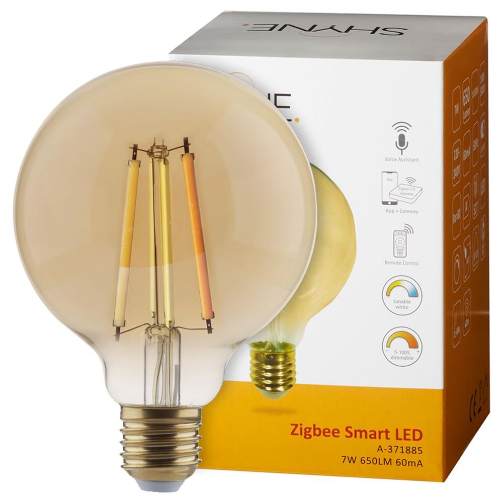 SHYNE | Smartes ZigBee LED Filament Lampe ersetzt 60W E27 Globe - G80 7W 65 günstig online kaufen