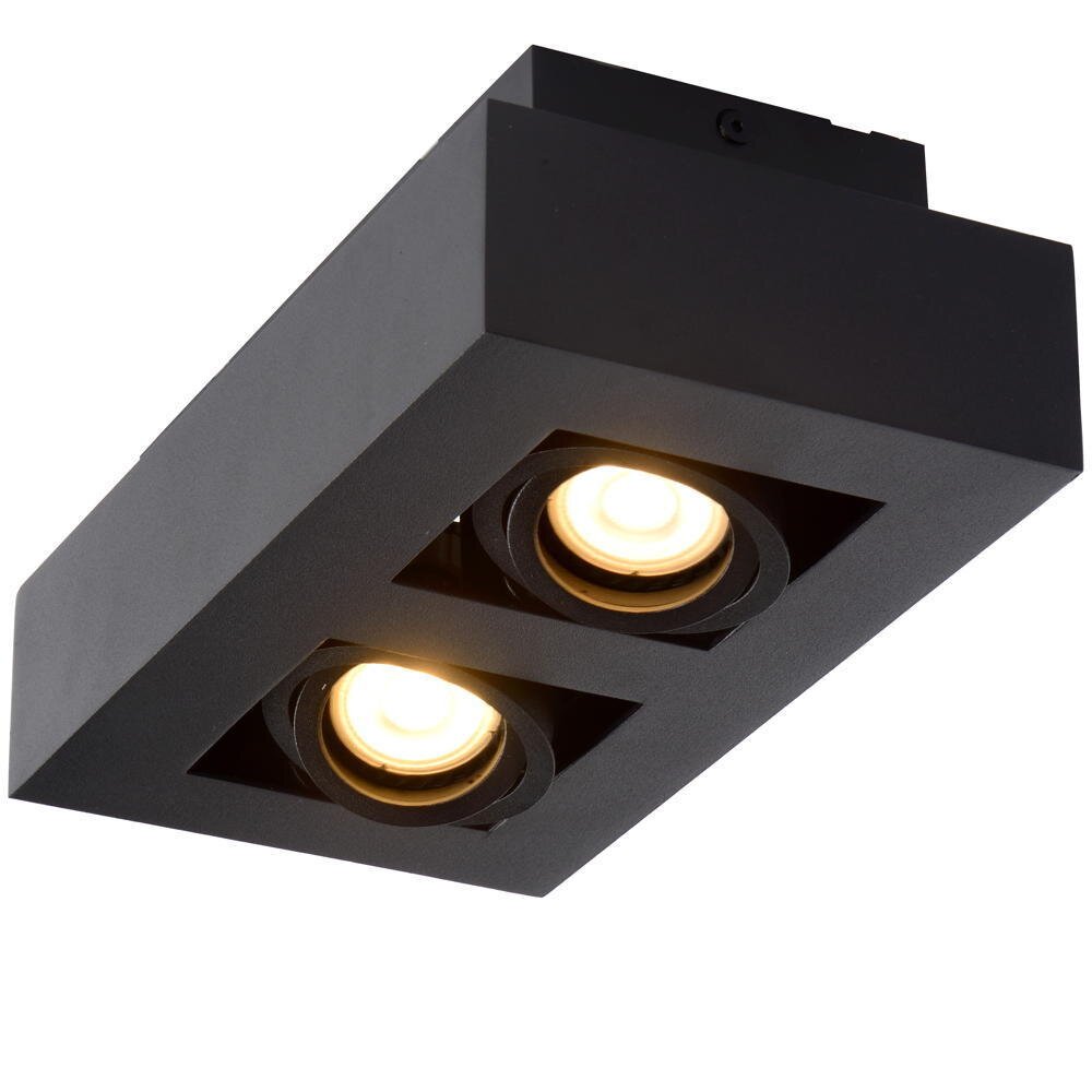 LED Deckenleuchte Xirax GU10 2x5W  in Schwarz 2-flammig günstig online kaufen