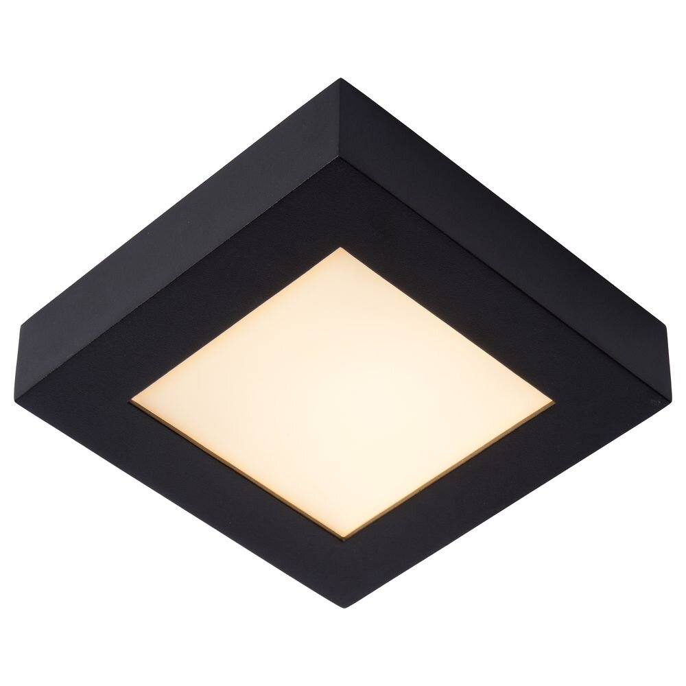 LED Deckenleuchte Brice in Schwarz 15W 3000K 800lm IP44 186mm eckig günstig online kaufen