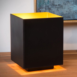 Tischleuchte Suzy in Schwarz und Gold E14 in Eckig