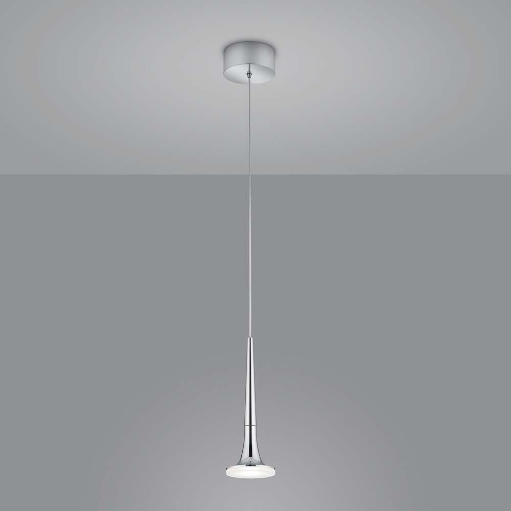 LED Pendelleuchte Flute in Chrom und Transparent-satiniert 6W 440lm