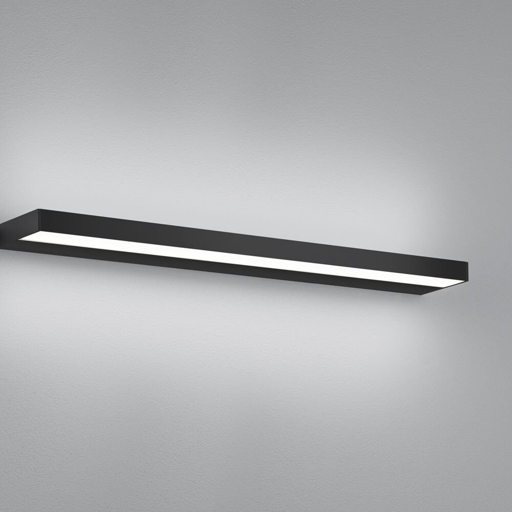 LED Wandleuchte Slate in Schwarz-matt und Transparent-satiniert 12W 740lm IP44 600mm