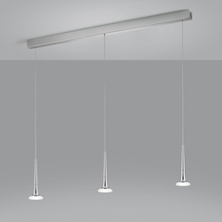 LED Pendelleuchte Flute Balken in Chrom und...