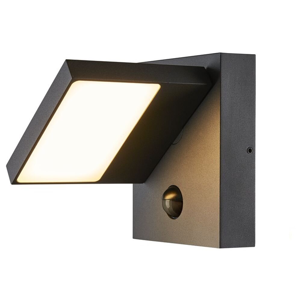 LED Wandleuchte Abridor in Anthrazit 12W 980lm 3000K-4000K CCT IP54 mit Bewegungsmelder