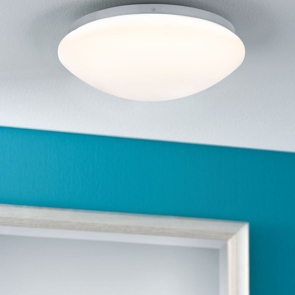 Paulmann Leonis Aussenwandleuchte, Wandleuchte außen, Aussendeckenleuchte Terrasse Badezimmer Hauseingang LED IP44 schlicht Weiß Kunststoff 1-flammig