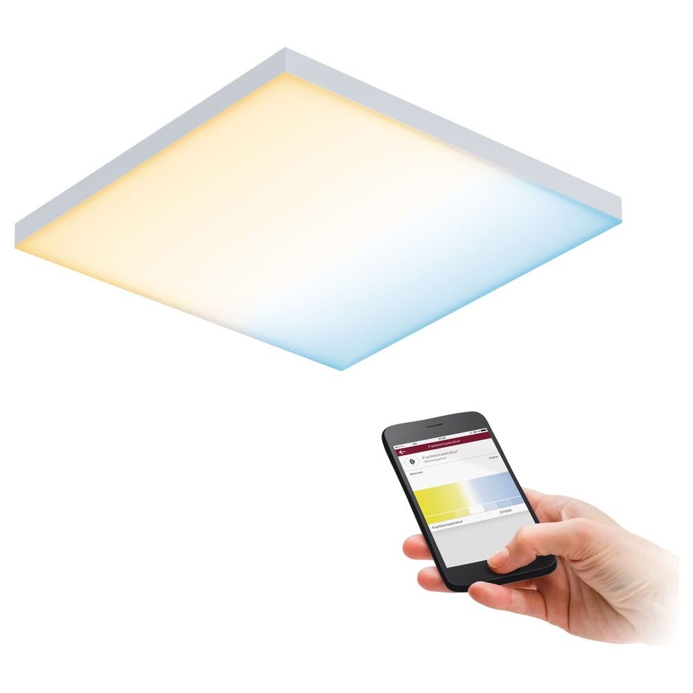 Paulmann Valora LED Panele Esszimmer Flur Büro & Arbeitszimmer LED schlicht Weiß-matt Metall 1-flammig