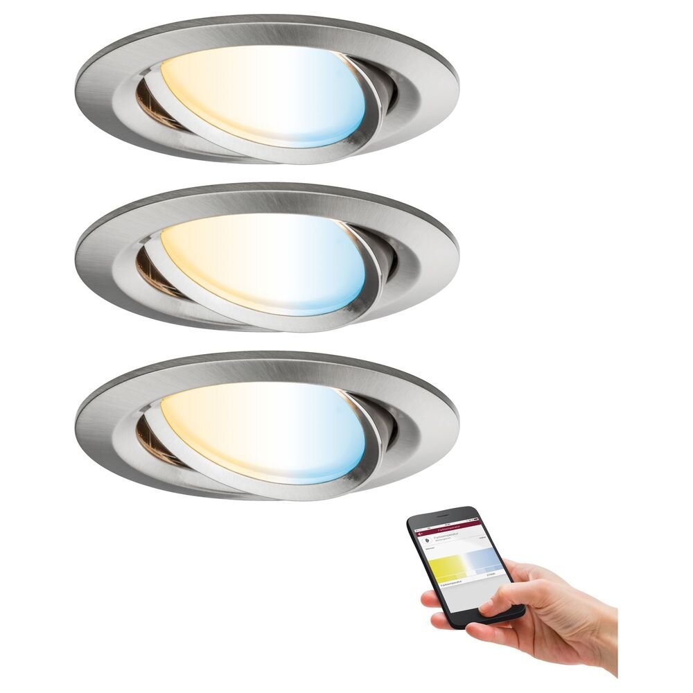 Paulmann LED Einbaustrahler Nova Plus ZigBee tunablewhite 3x6W Eisen gebürstet 3x6W Eisen gebürstet