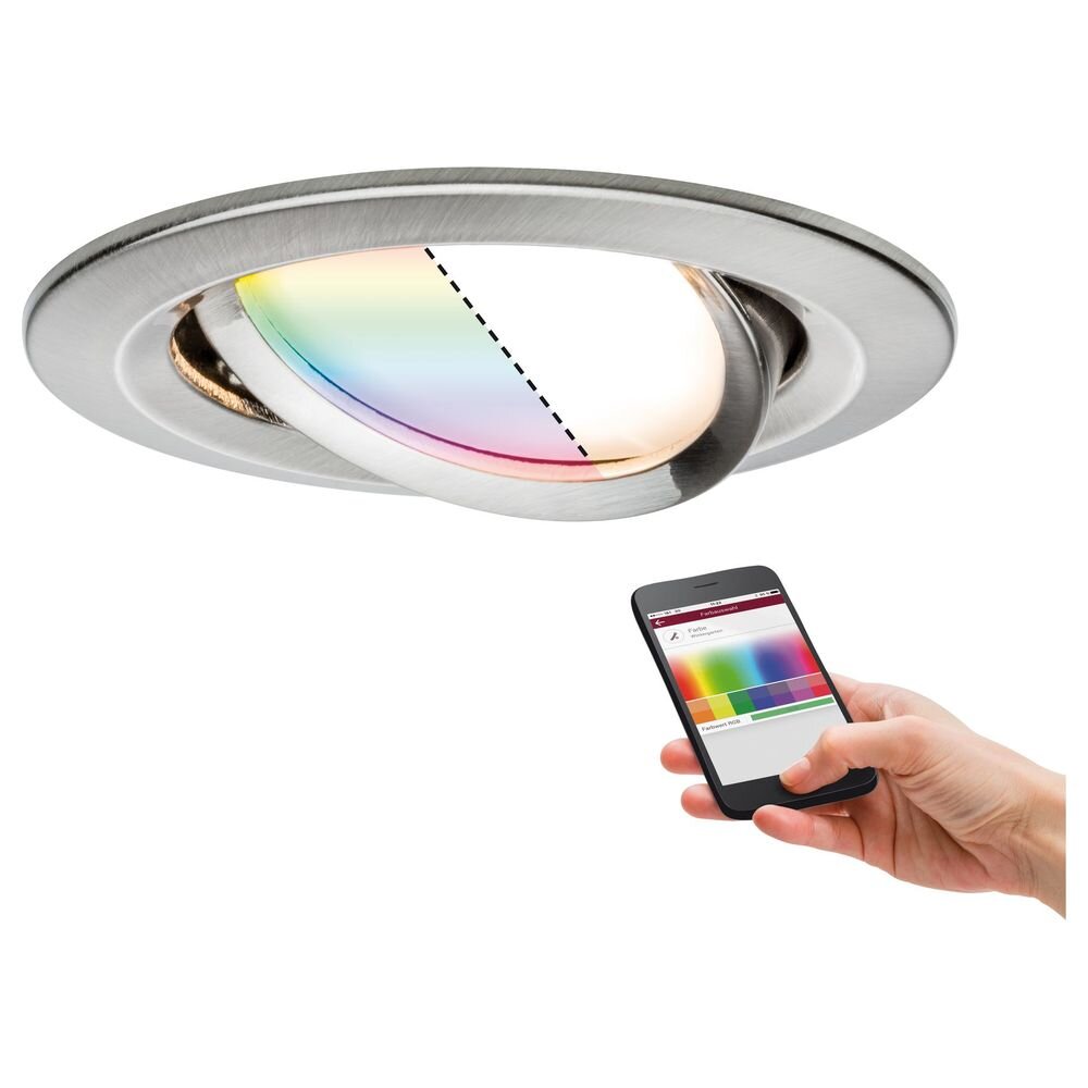 Paulmann LED Einbaustrahler Nova Plus ZigBee RGBW 1x2,5W Eisen gebürstet 1x2,5W Eisen gebürstet