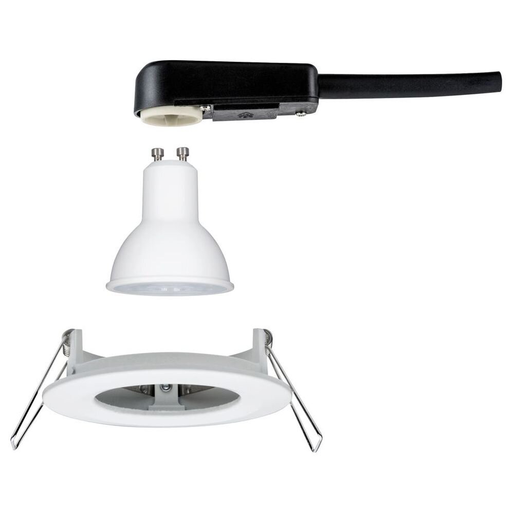 Paulmann Nova Einbaustrahler & Einbauleuchte Hauseingang Badezimmer Esszimmer LED IP44 schlicht Weiß-matt Aluminium Zink GU10 1-flammig