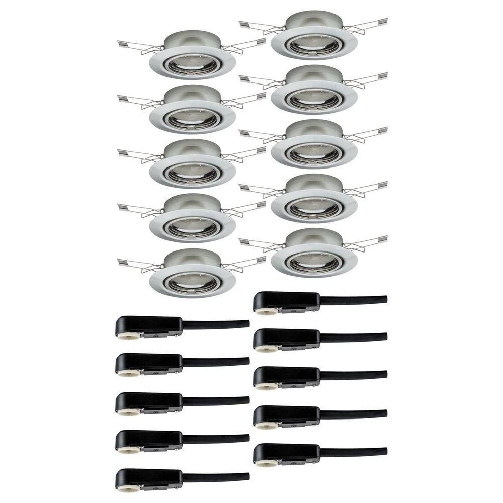 Paulmann LED Einbaustrahler Base rund max. 10x10W GU10 Eisen gebürstet