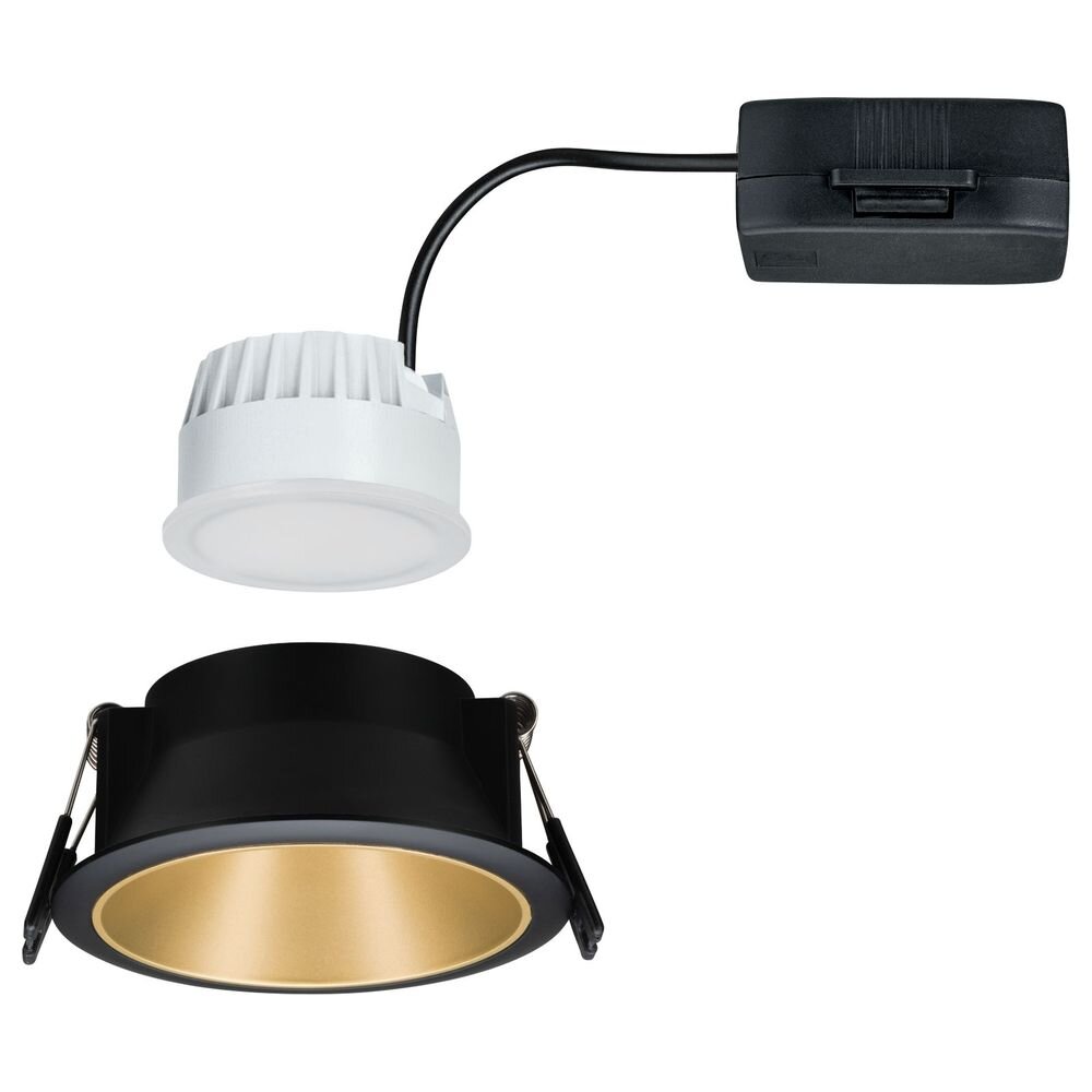 Paulmann LED Einbaustrahler Cole 6,5W Schwarz/Gold matt 3-Stufen-dimmbar 2700K Warmweiß