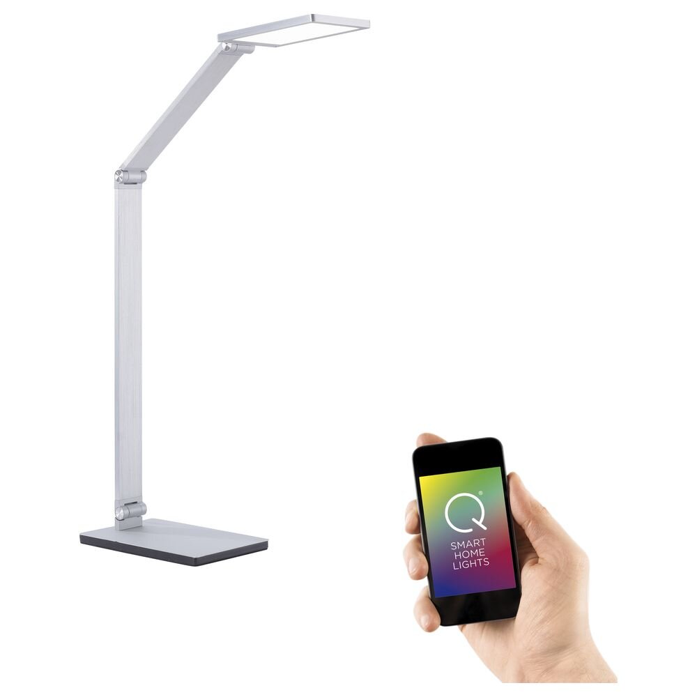 Q-Smart LED Tischleuchte Q-Hannes in Silber tunale white inkl. Fernbedienung