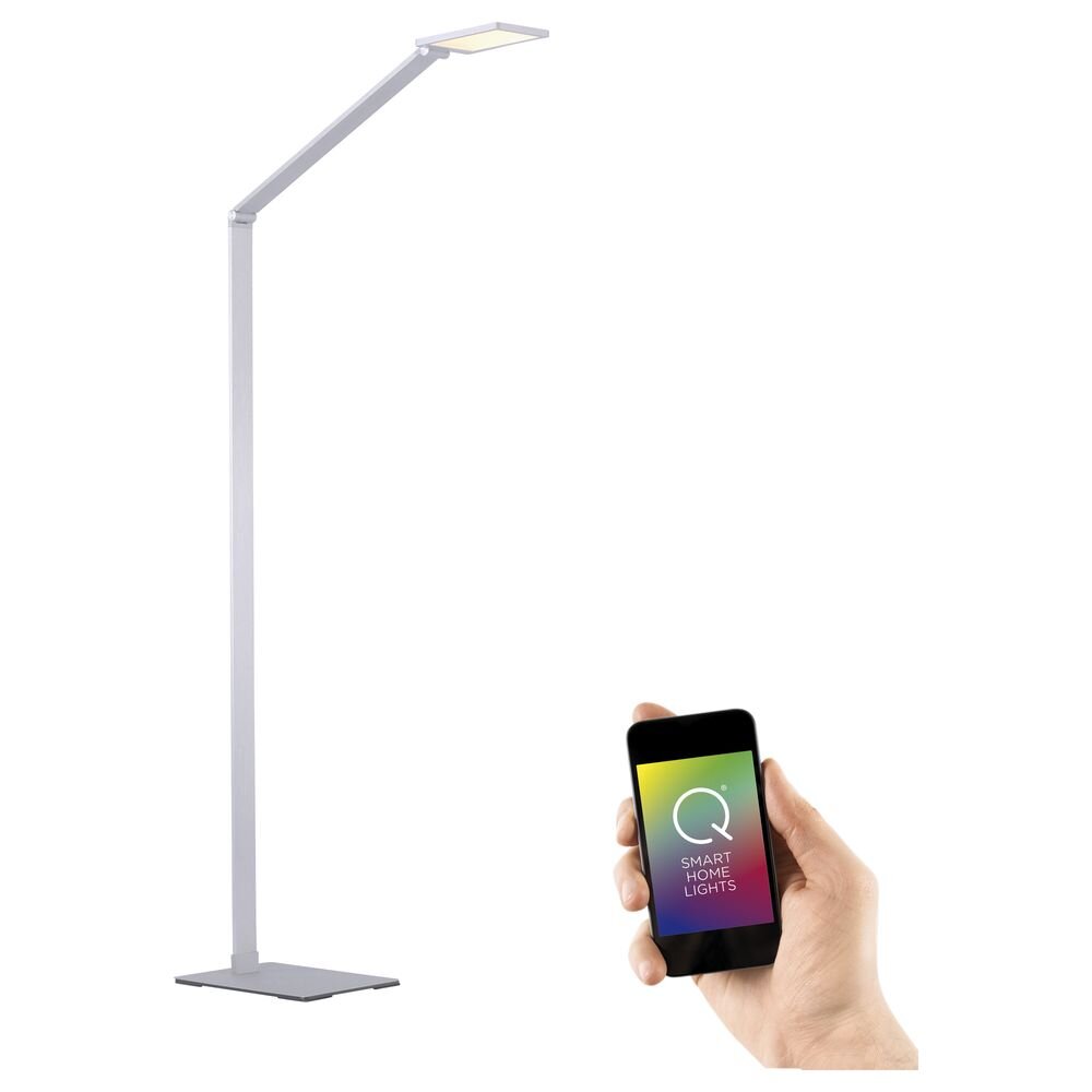 Q-Smart LED Stehleuchte Q-Hannes in Silber tunable white inkl, Fernbedienung
