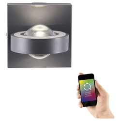Q-Smart LED Wandleuchte Q-Mia in Anthrazit RGBW inkl....