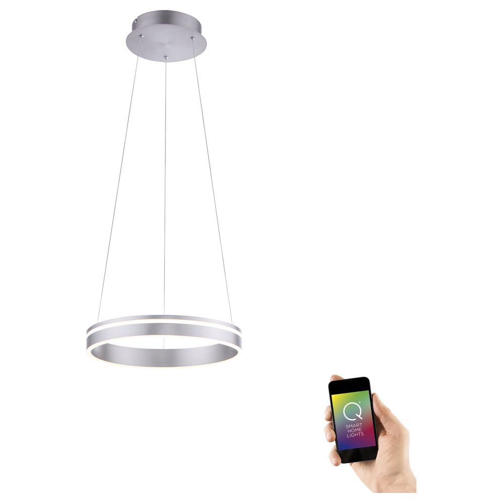 Q-Smart LED Pendelleuchte Q-Vito in Silber tunable white inkl. Fernbedienung 400 mm