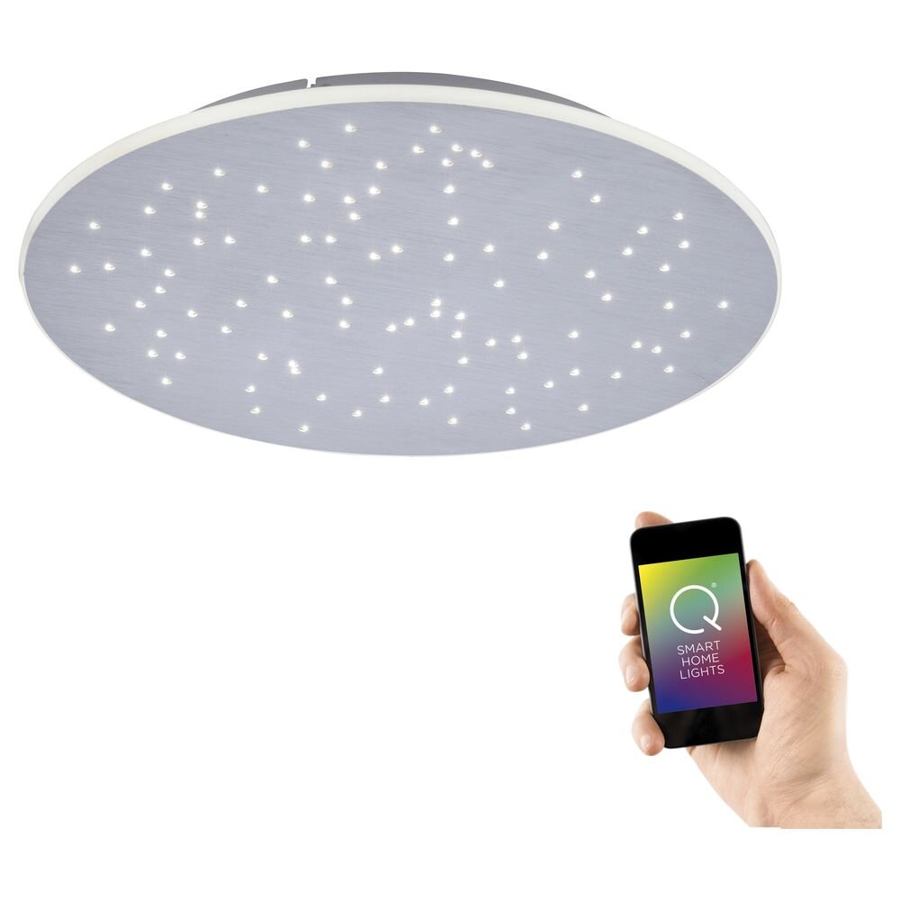 Q-Smart LED Sternenhimmel Deckenleuchte Q-Nightsky in Silber inkl. Fernbedienung 485 mm