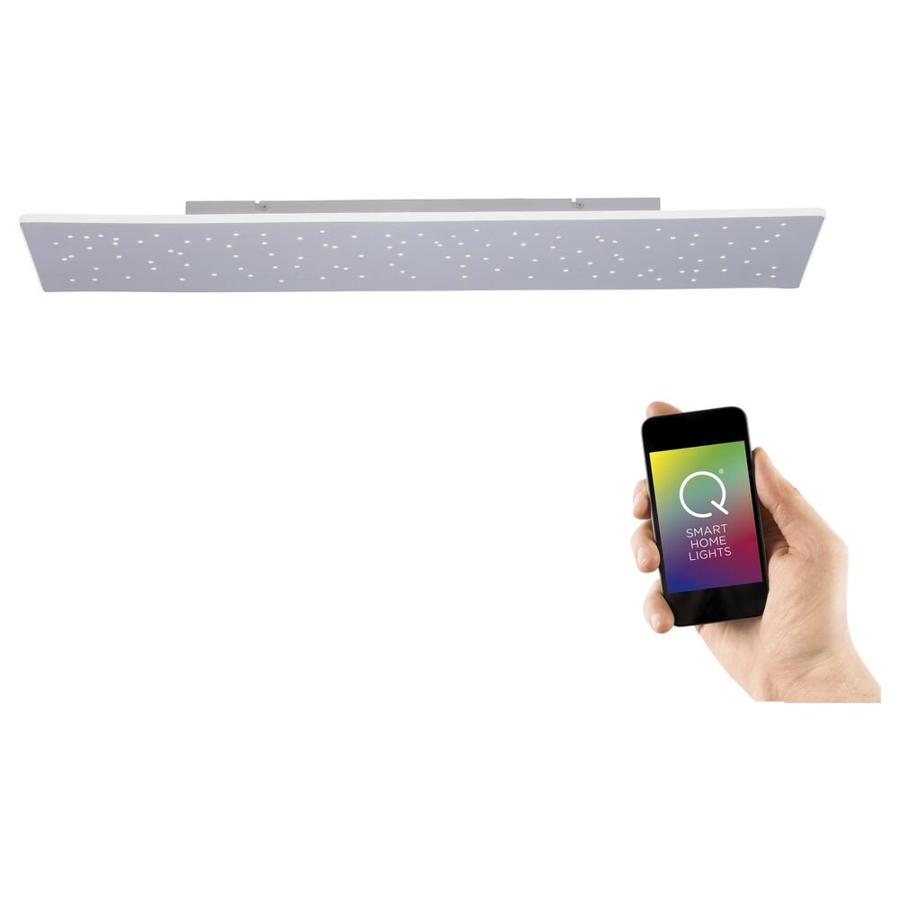 Q-Smart LED Deckenleuchte Q-Nightsky in Silber inkl. Fernbedienung 255x1005 mm