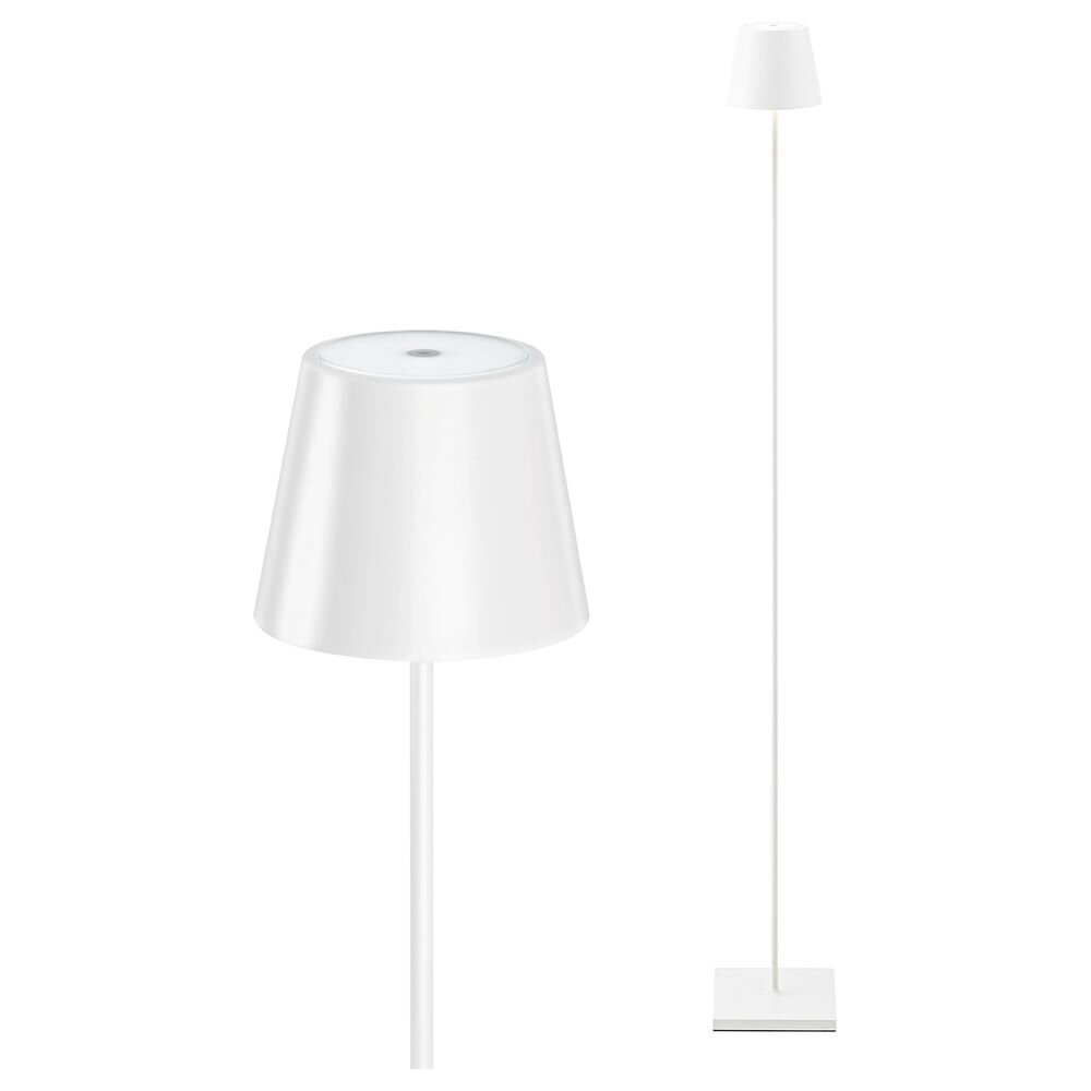 LED Stehleuchte Nuindie aus Aluminiumdruckguss in Weiß IP54
