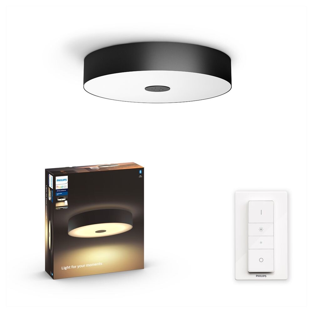 Philips Hue Bluetooth White Ambiance Deckenleuchte Fair in Schwarz mit Dimmschalter