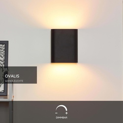 Wandleuchte Ovalis in Schwarz E14