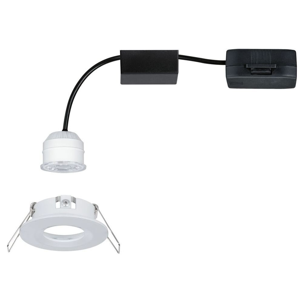Paulmann Nova Mini Einbaustrahler & Einbauleuchte Wohnzimmer Küche Esszimmer LED IP23 schlicht Weiß-matt Aluminium 1-flammig