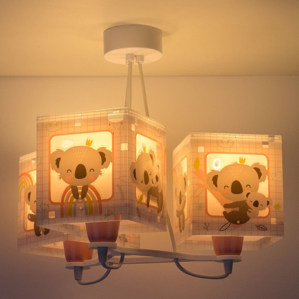 Kinderzimmer Pendelleuchte Koala in Pink 3-flammig E27