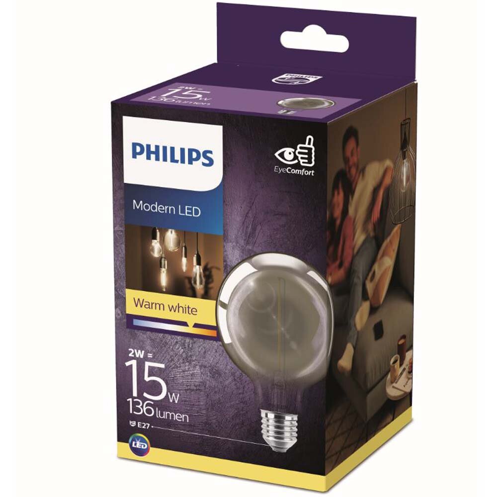 Philips Modern LED Filament Lampe ersetzt 11W E27 Globe - G93 2,3W 115lm 18 günstig online kaufen