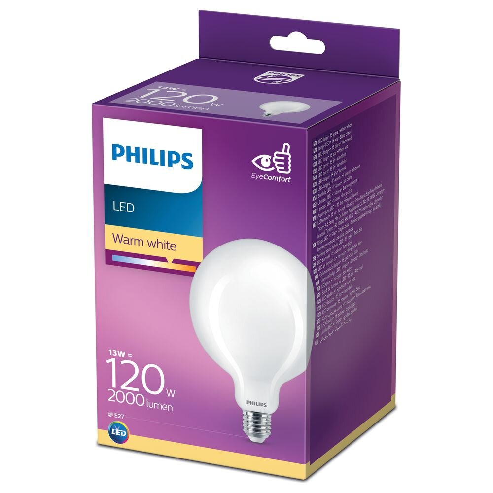 Philips LED Lampe ersetzt 120W, E27 Globe G120, weiß, warmweiß, 2000 Lumen, günstig online kaufen
