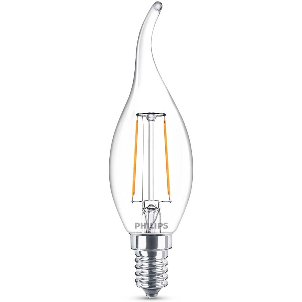 Philips LED Filament Lampe ersetzt 25W E14 Windstoßkerze - BA35 2W 250lm 27 günstig online kaufen