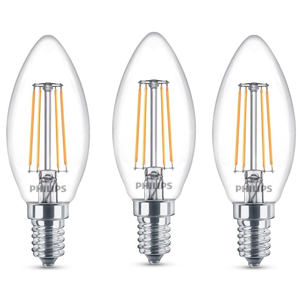 Philips LED Filament Lampe ersetzt 40W E14 Kerze - B35 4,3W 470lm 2700K Dre günstig online kaufen