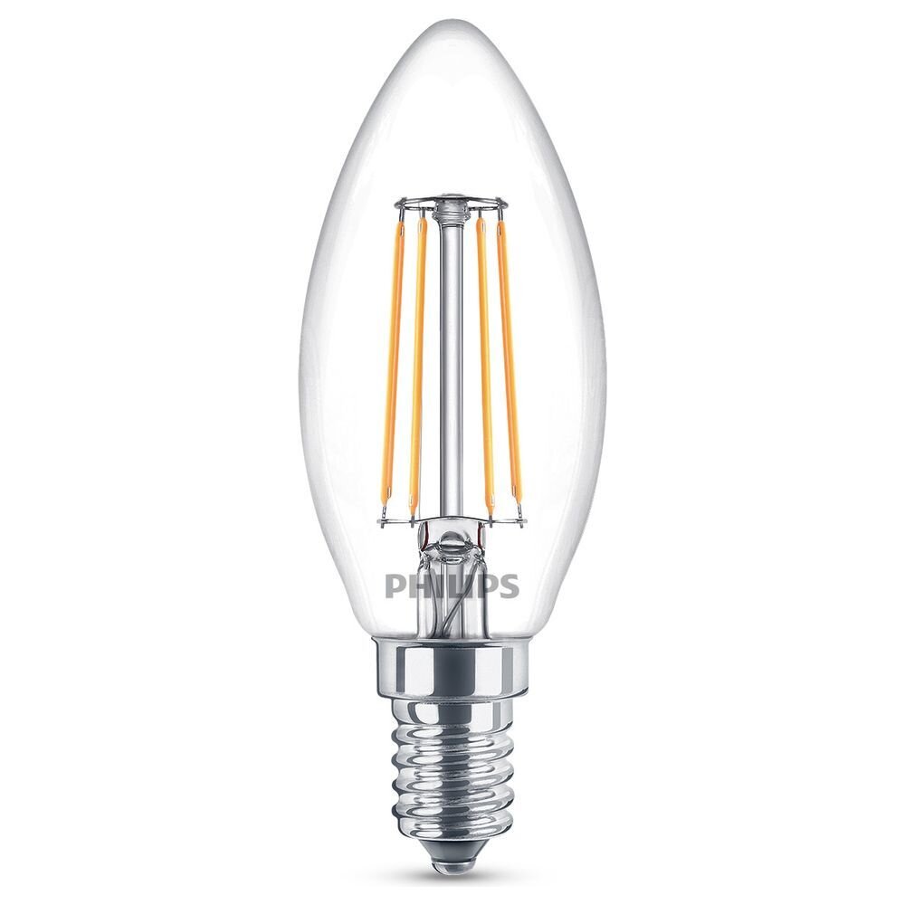 Philips LED Filament Lampe ersetzt 40W E14 Kerze - B35 4,3W 470lm 2700K Dre günstig online kaufen