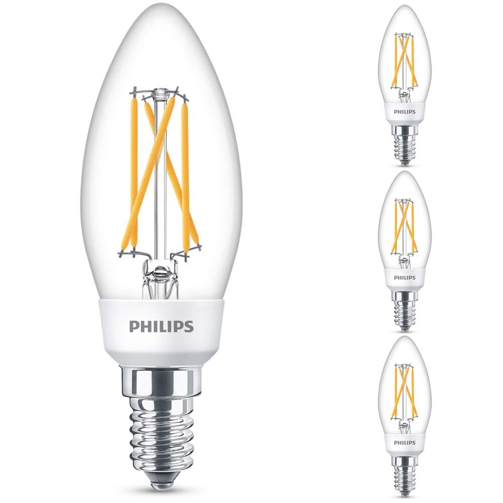 Philips LED SceneSwitch Lampe ersetzt 40W, E14, Kerze - B35, klar, 470lm, D günstig online kaufen