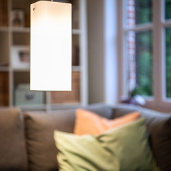 Pendelleuchte Quadrass in Chrom und Weiß-satiniert E27