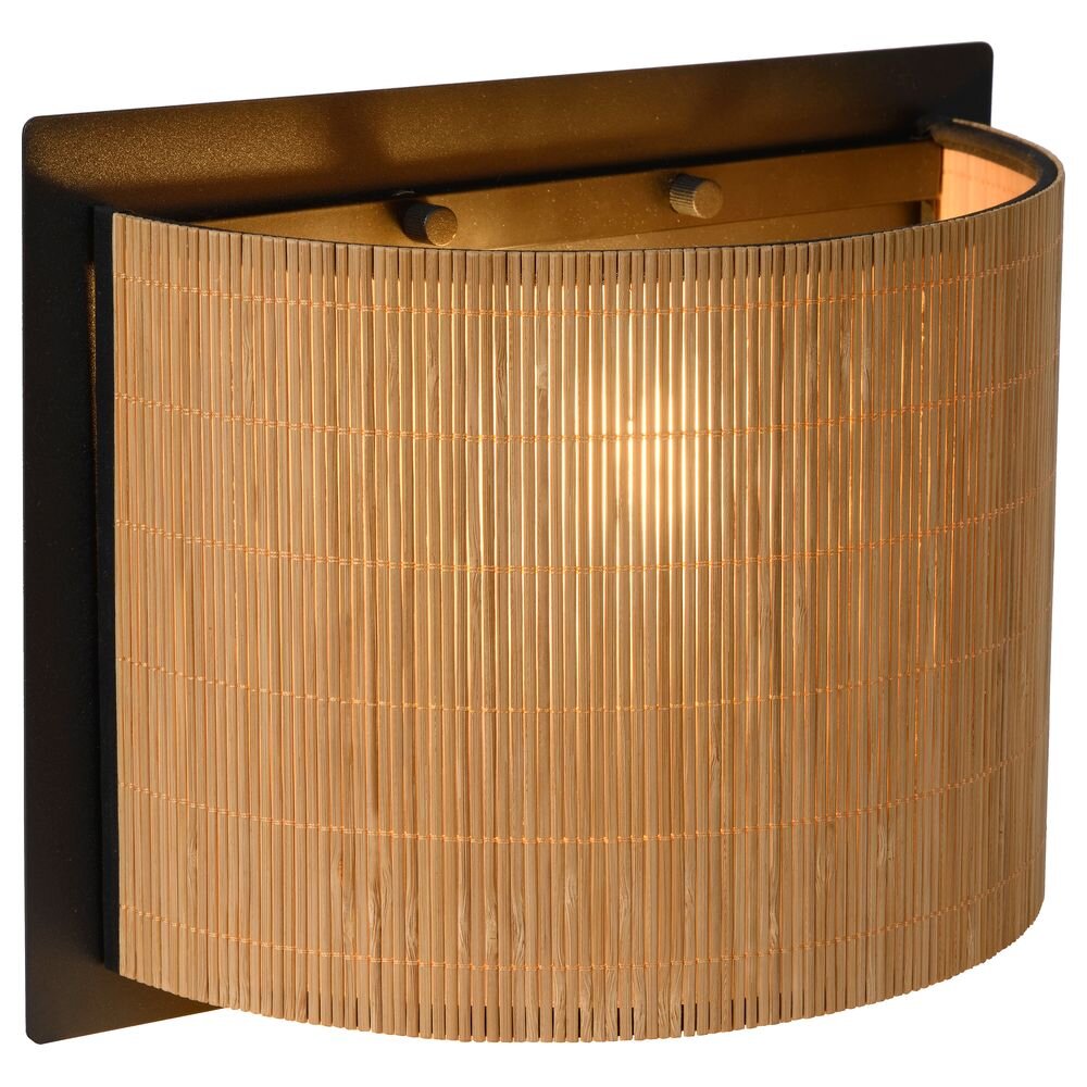 Wandleuchte Magius aus Rattan in Braun E27