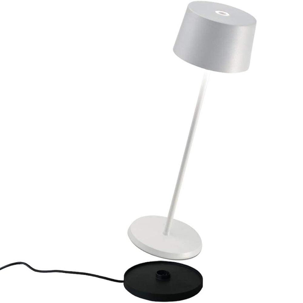 LED Akkutischleuchte Olivia Pro 2,2W 150lm 3000K IP65 in Weiß günstig online kaufen
