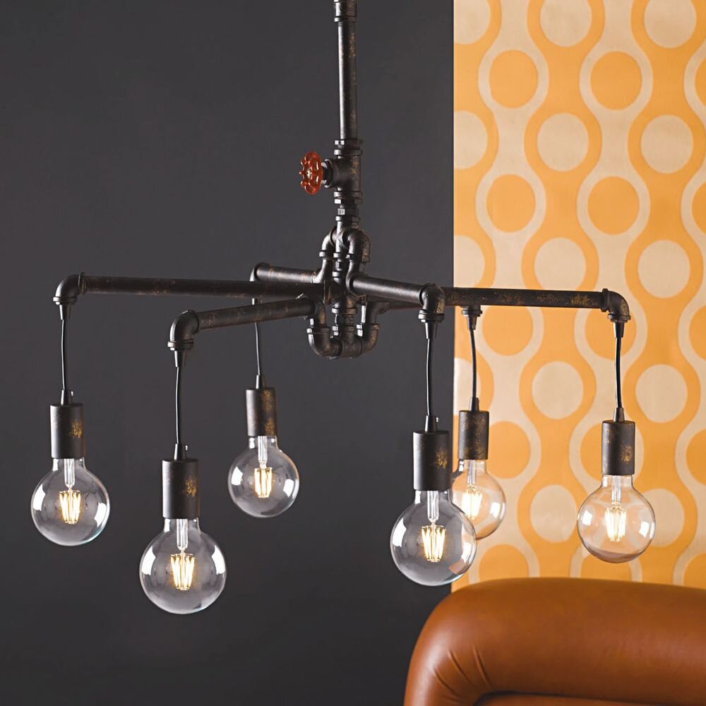 Luce Design Pendelleuchte Amarcord Rostbraun 6-flammig EEK: E-A++