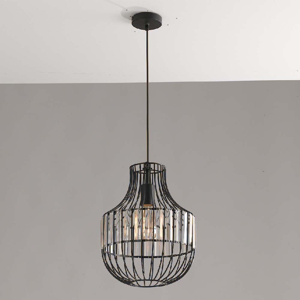 Luce Design Pendelleuchte Opium mit Glasapplikationen Schwarz EEK: A++ - E