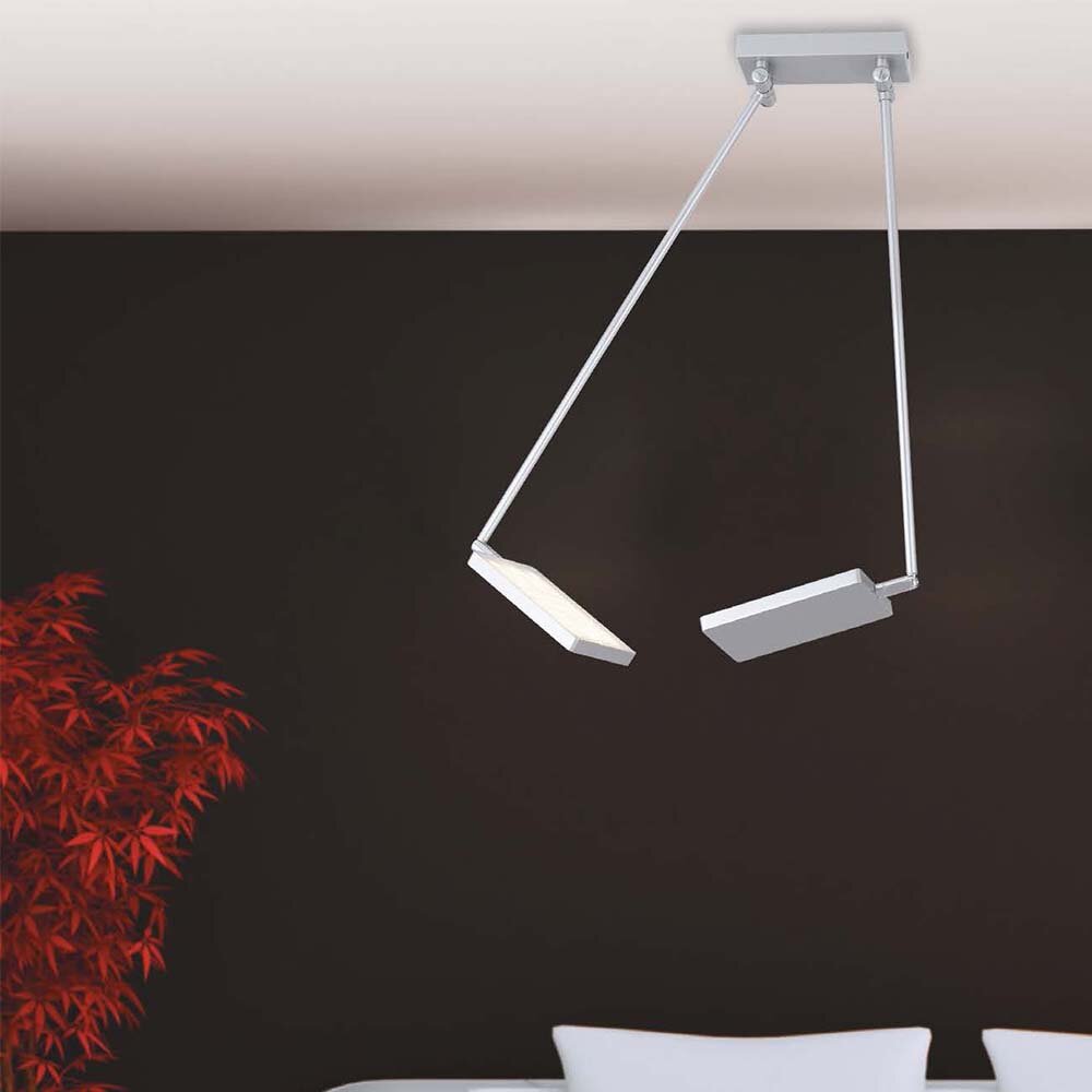 LED Deckenleuchte Book in Silber 2x 17W 2600lm IP20
