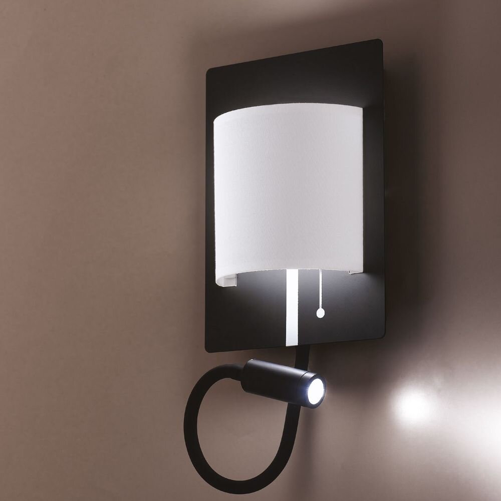 LED Wandleuchte Pop in Weiß und Schwarz 6W 480lm IP20 mit 3W Lesearm