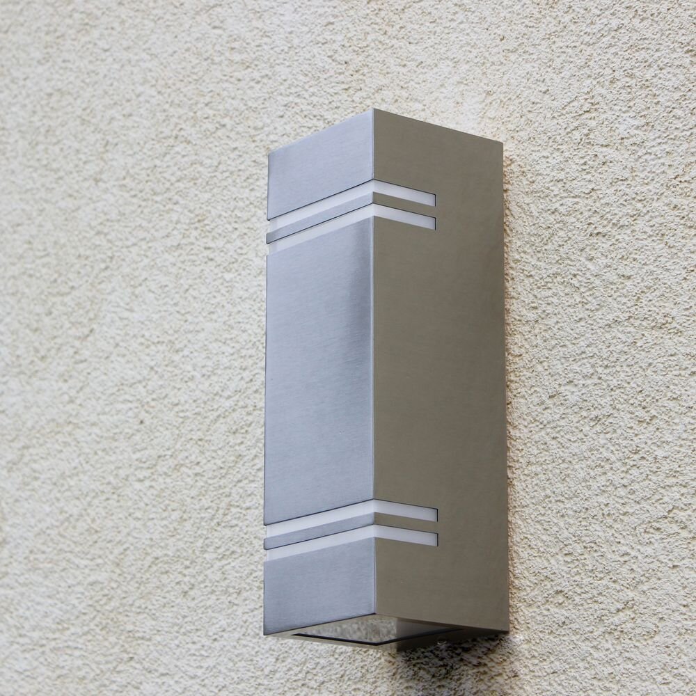 LED Wandleuchte Stripes in Edelstahl 2x 6W 1360lm IP44