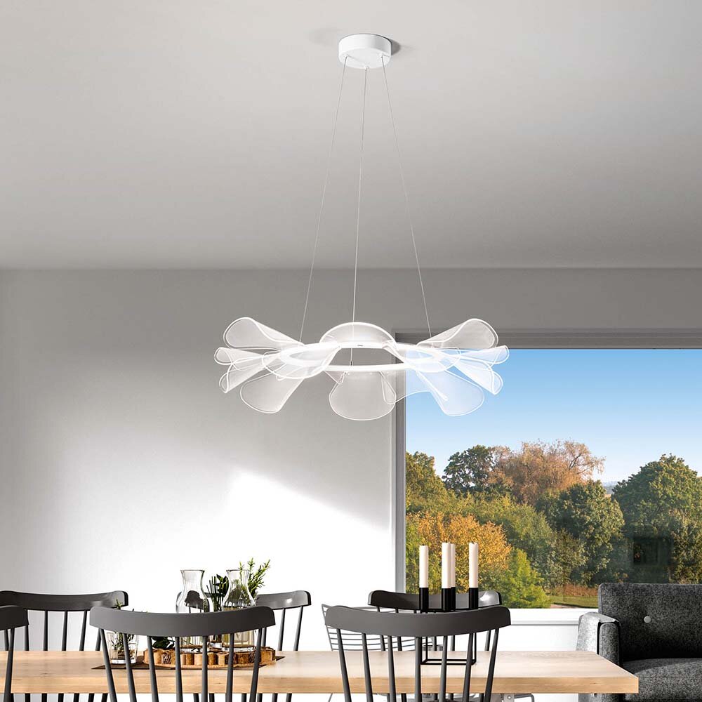LED Pendelleuchte Sylvie in Weiß 40W 3200lm