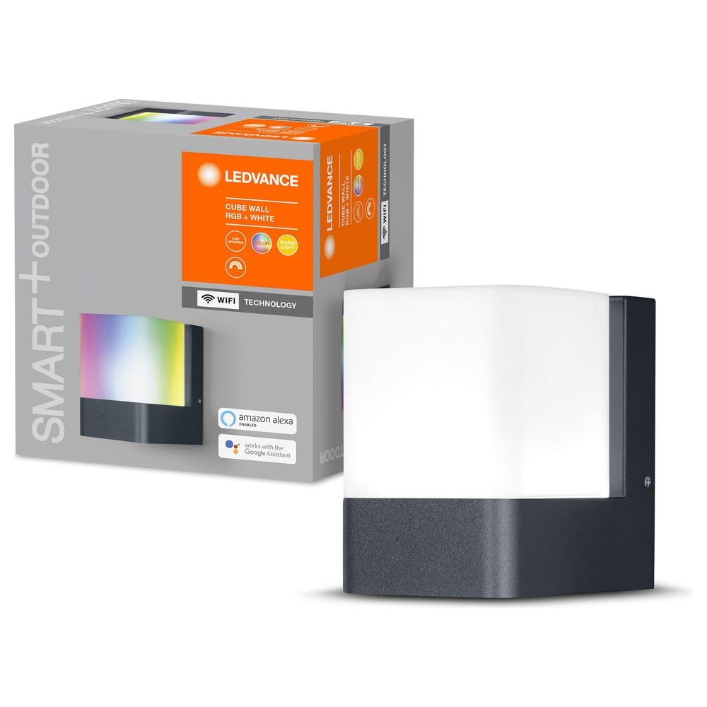 Ledvance LED Außen-Wandleuchte Smart+ WiFi Cube dunkelgrau
