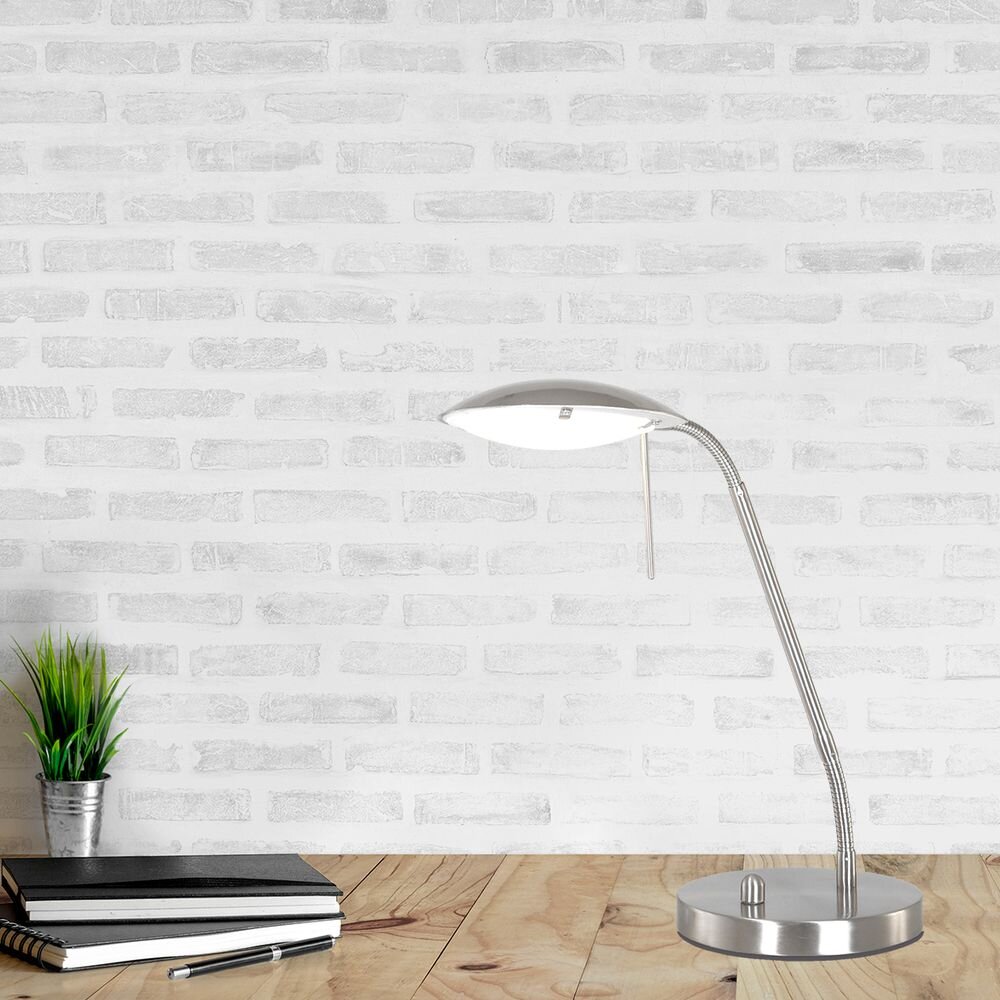 LED Schreibtischleuchte Eloi in Silber und Weiß 10W 950lm