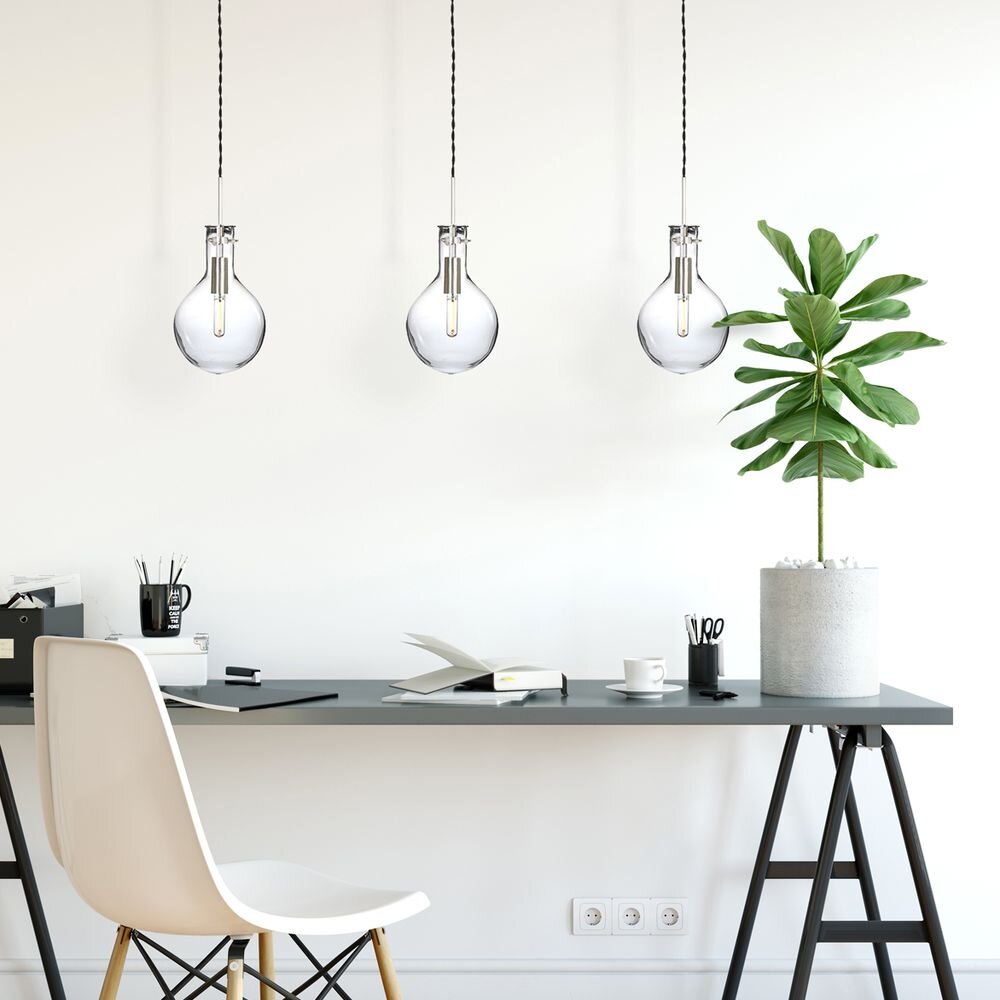LED Pendelleuchte Elegance in Silber und Transparent 3x 2W 600lm E14 3-flammig