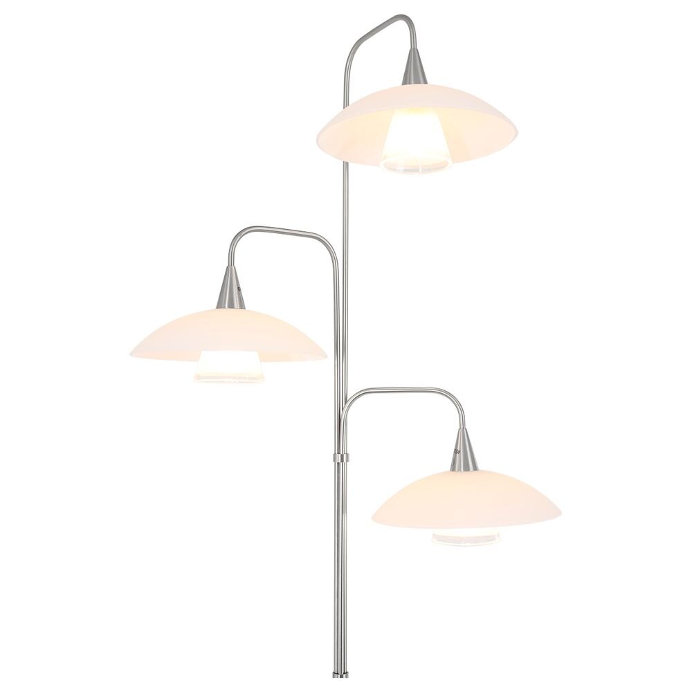 LED Stehleuchte Tallerken in Silber und Weiß 3x 3W 900lm G9 3-flammig