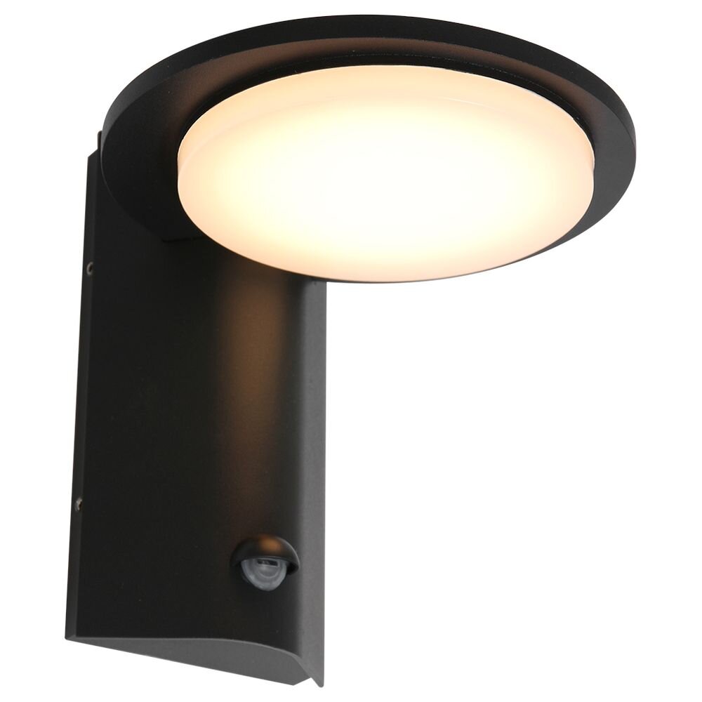 LED Wandleuchte in Schwarz und Weiß 7W 700lm IP54 mit Bewegungsmelder